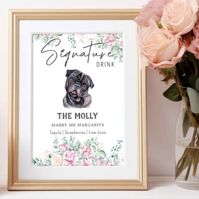 Mops Hunde Unterschrift Trinkzeichen Poster (Von Creator hochgeladen)