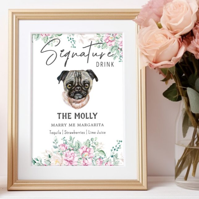 Mops Hunde Unterschrift Trinkzeichen Poster (Von Creator hochgeladen)