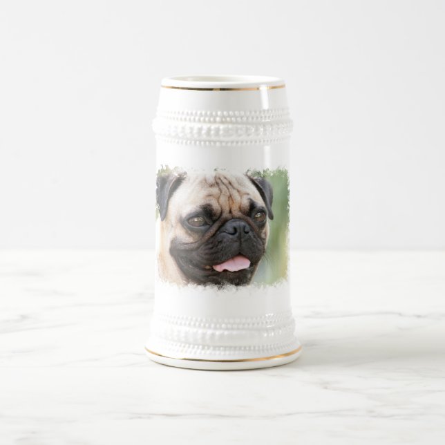 Mops-Hundebier Stein Bierglas (Mittel)