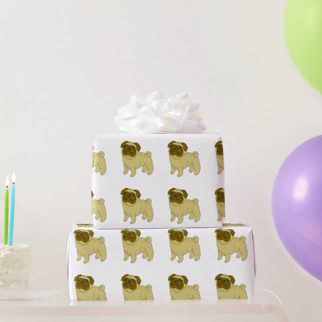 Mops-Hundedesign Geschenkpapier (Partygeschenke)