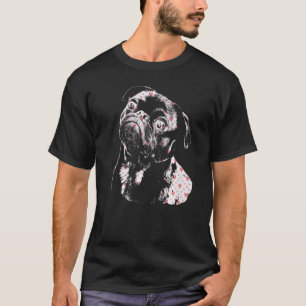 Mops-Hundegesicht Minimalistische Silhouette Mit H T-Shirt