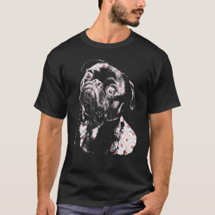 Mops-Hundegesicht Minimalistische Silhouette Mit H T-Shirt