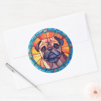 Mops-Hundeheber-Pack Runder Aufkleber
