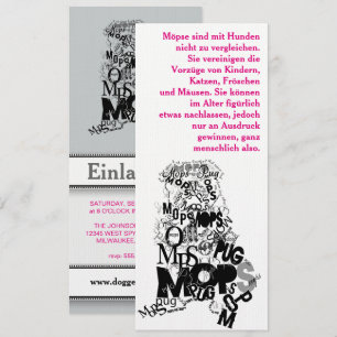 Mops-Hundeinladungen Einladung