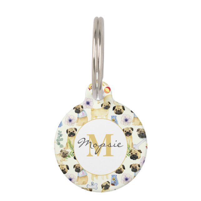 Mops Hundeliebhaber personalisiertes Haustier Haustiermarke (Vorderseite)