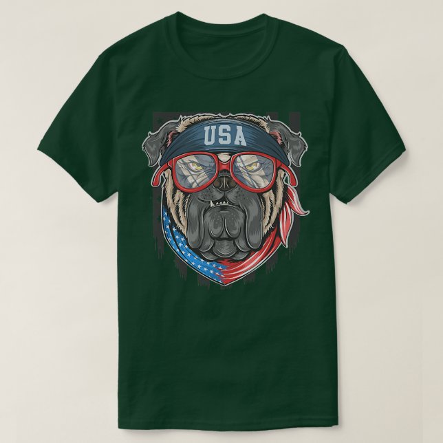 Mops-Hundelrauchhalter  T-Shirt (Design vorne)