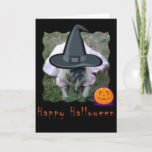 Mops Hundeprinzessenkarte Halloween Karte