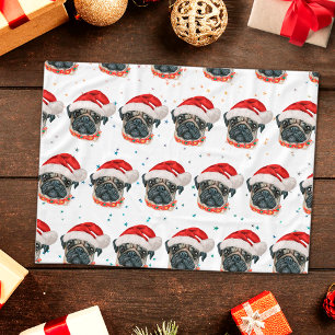 Mops-Hunderasse Weihnachtssterne Fleecedecke