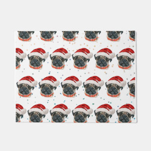 Mops-Hunderasse Weihnachtssterne Fußmatte