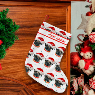 Mops-Hunderasse Weihnachtssterne Kleiner Weihnachtsstrumpf