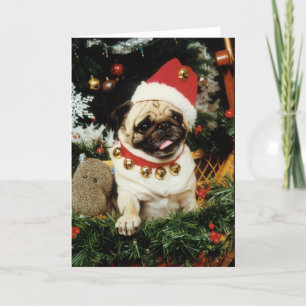 Mops-Hundesankt-Weihnachtskarte Feiertagskarte