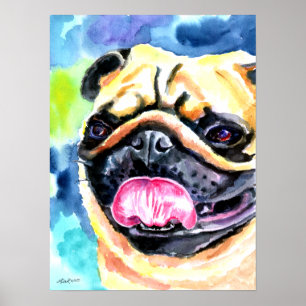 Mops-Hundewand drucken Poster