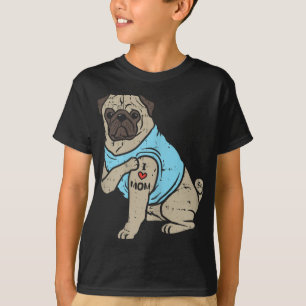 Mops I Liebe Mama Süße Tier Haustier Besitzer Frau T-Shirt