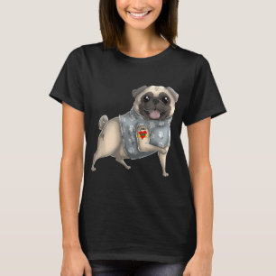 Mops I Liebe Mama Tattoo Dog Funny Muttertag Gesch T-Shirt