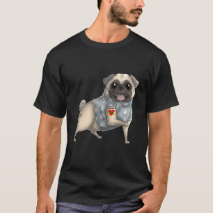 Mops I Liebe Mama Tattoo Dog Funny Muttertag Gesch T-Shirt