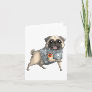 Mops I Liebe Mama Tattoo Hundeshirt Sonnige Mütter Karte