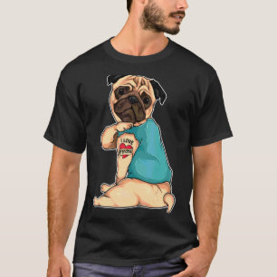 Mops I Liebe Oma Tattoo Apparel Dog Oma T-Shirt