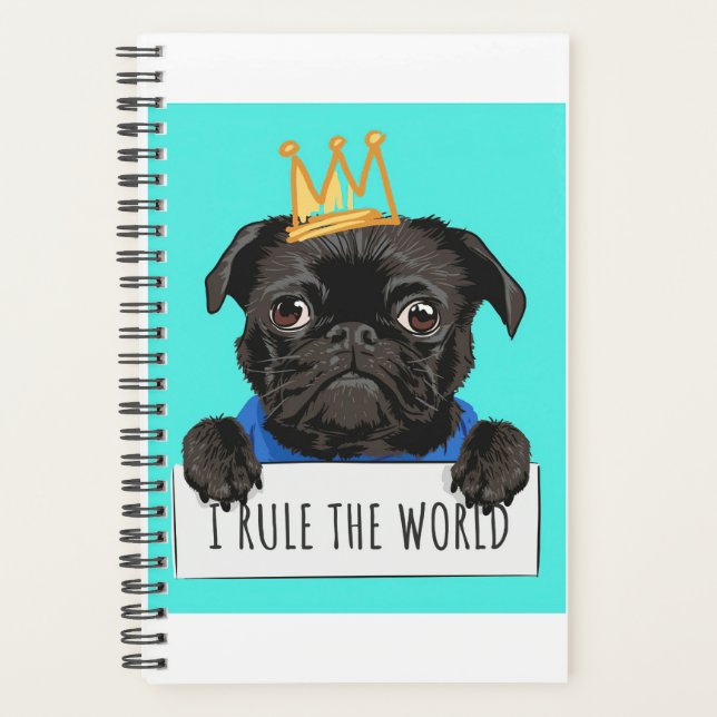 Mops I Rule The World Gift, Funny Mops Lover Gesch Planer (Vorderseite)