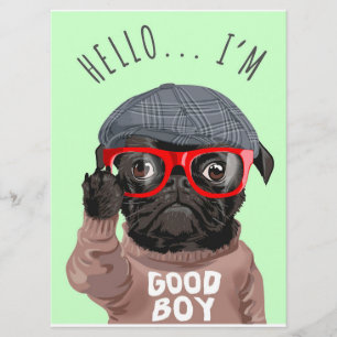 Mops Ich bin ein guter Junge, Mops Lover Geschenk, Menükarte
