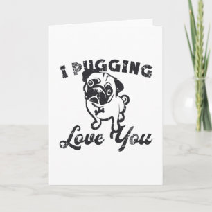 Mops Ich drücke Liebe Ihr Hund Vintages lustiges G Karte
