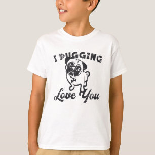 Mops Ich drücke Liebe Ihr Hund Vintages lustiges G T-Shirt