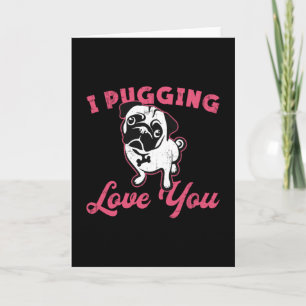 Mops ich liebe dich Hund Hunde Vintage Lustig Karte