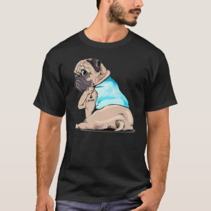 Mops Ich liebe Mama Tätowierter Hund Mami Mutterta T-Shirt