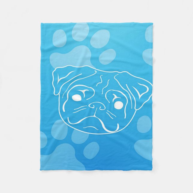 Mops Illustration Blanket Fleecedecke (Vorderseite)