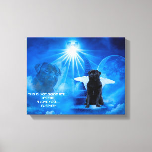 Mops im Himmel als Beileid-Leinwand Leinwanddruck