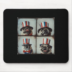 Mops im Stil der Vintage-Fotomaschine, Unabhängigk Mousepad