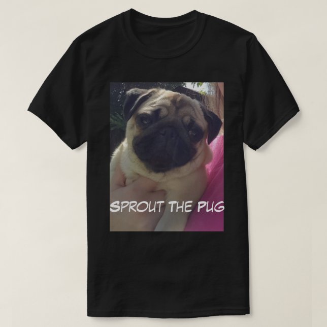 Mops im Sun T-Shirt (Design vorne)