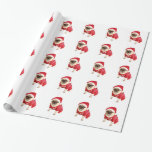 Mops im Weihnachtsküstum Geschenkpapier<br><div class="desc">Der Mops im Weihnachtskostüm,  sitzt er da und wartet auch auf seine Geschenke. Ein absoluter Hingucker,  mit diesem Geschenkpapier steht jedes Geschenk unterm Weihnachtsbaum heraus. Super süßes Bild!</div>