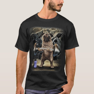 Mops imitiert Mr Olympia Bodybuilder, Gewichtheber T-Shirt