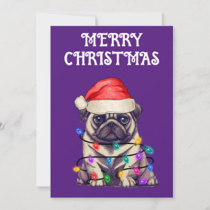 "MOPS IN CHRISTMAS LIGHTS" EINLADUNG