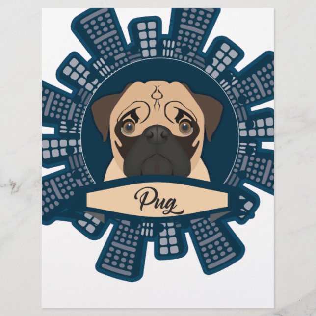 Mops in der Stadt (Vorderseite)