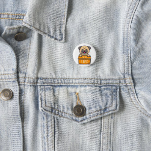 Mops in einem Cup - Cap-Mops-Chino Button