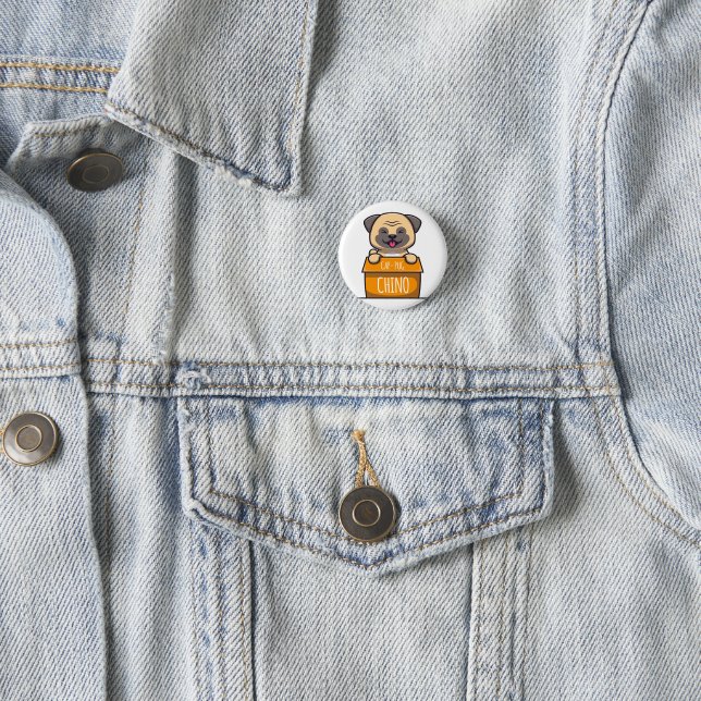Mops in einem Cup - Cap-Mops-Chino Button (Beispiel)