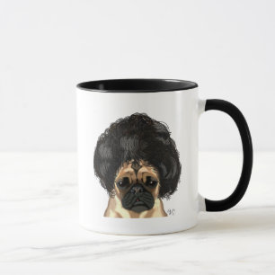 Mops in einer schlechten Perücke Tasse