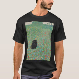 Mops in Klimts Blumenfeld T-Shirt