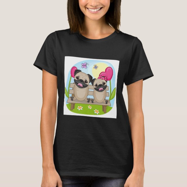 Mops in Liebe Essenzieller T - Shirt 862 (Vorderseite)