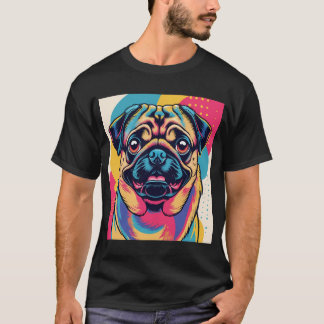 Mops in Pop-Art Eins T-Shirt