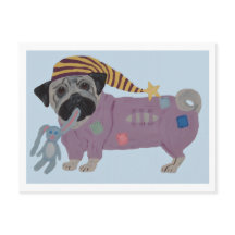 Mops in Schlafanzügen 