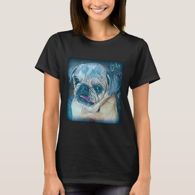 Mops in Sternen Klassischer T - Shirt 170 (Vorderseite)