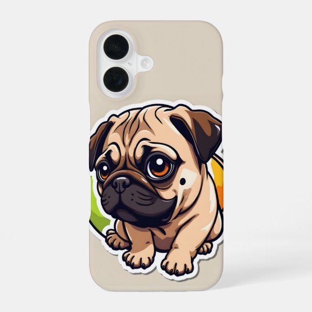 Mops iPhone 16 Hülle (Rückseite)