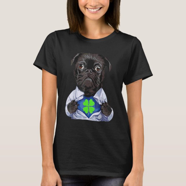 Mops Irischer St. Patrick Tag Hund T-Shirt (Vorderseite)