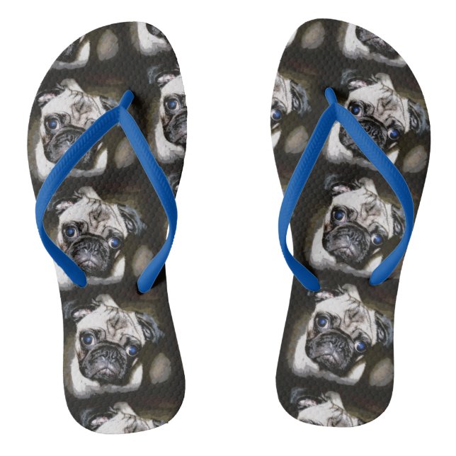 Mops ist schwarz flip flops (Fußbett)