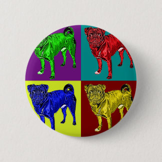 Mops Jack in 4 Farben Button