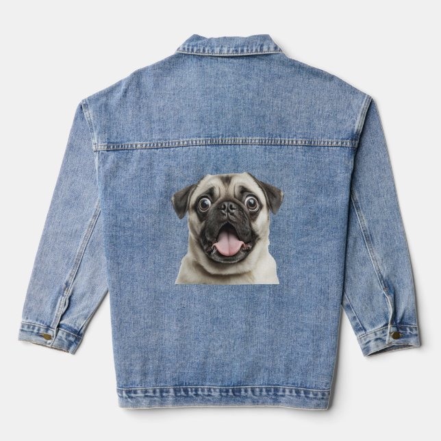 Mops Jeansjacke (Rückseite)