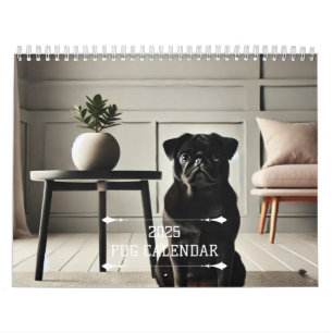 Mops-Kalender 2025 - Mauerkalender Kalender