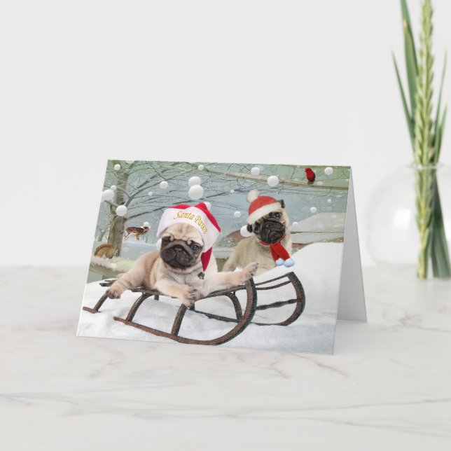 Mops kann der Geist der Weihnachten mit deiner Kar (Vorderseite)